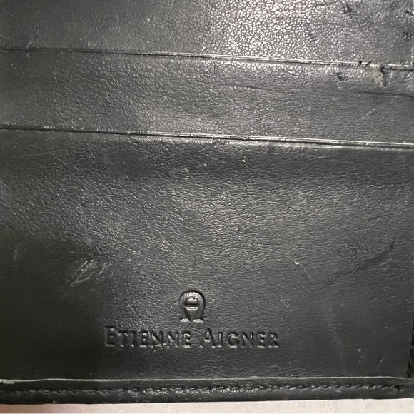 Vintage Women’s Etienne Aigner Bi Fold Black Leather Wallet Change Purse - Picture 5 of 7